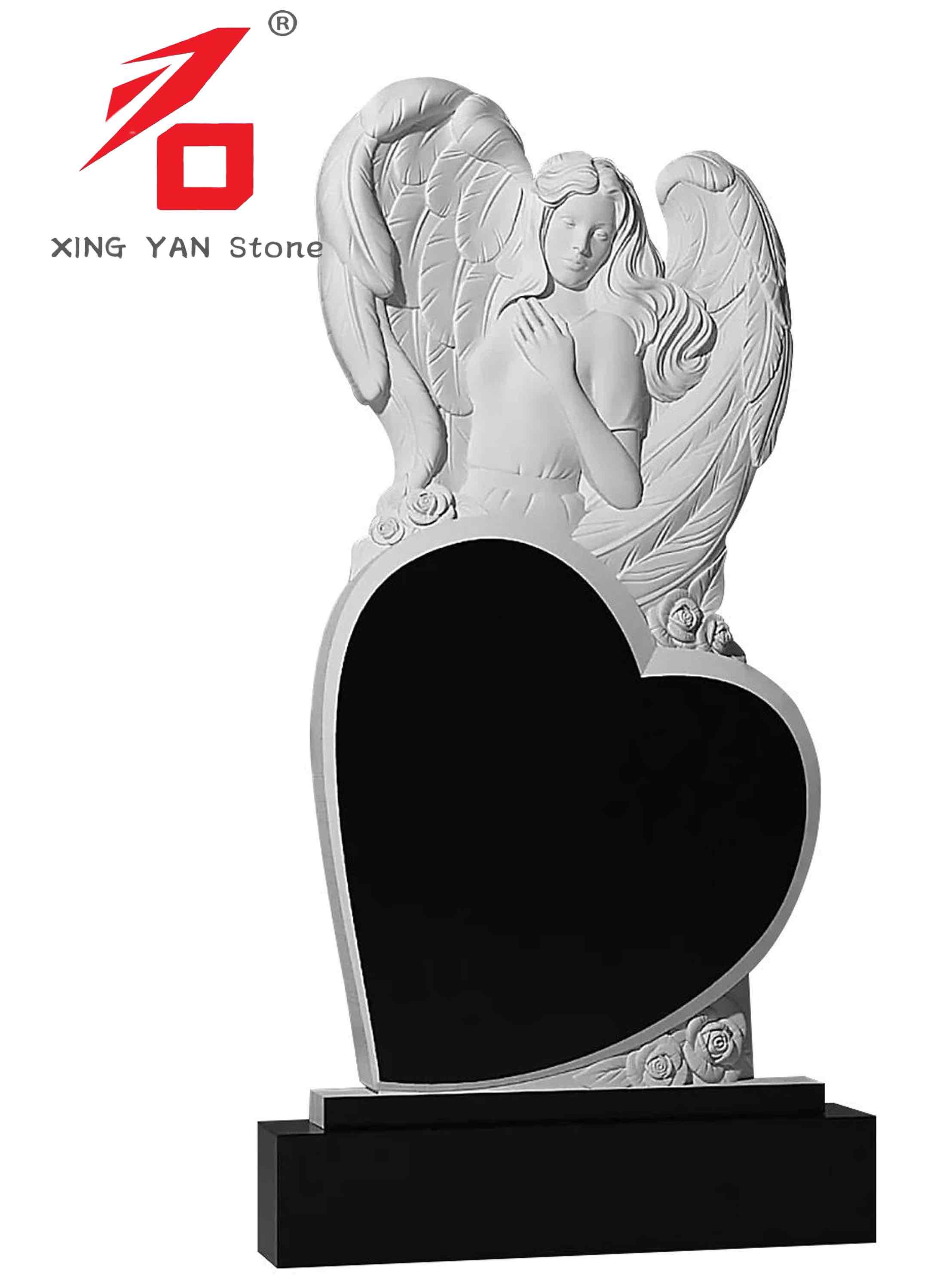 Black Granite Angel HeTing Monument