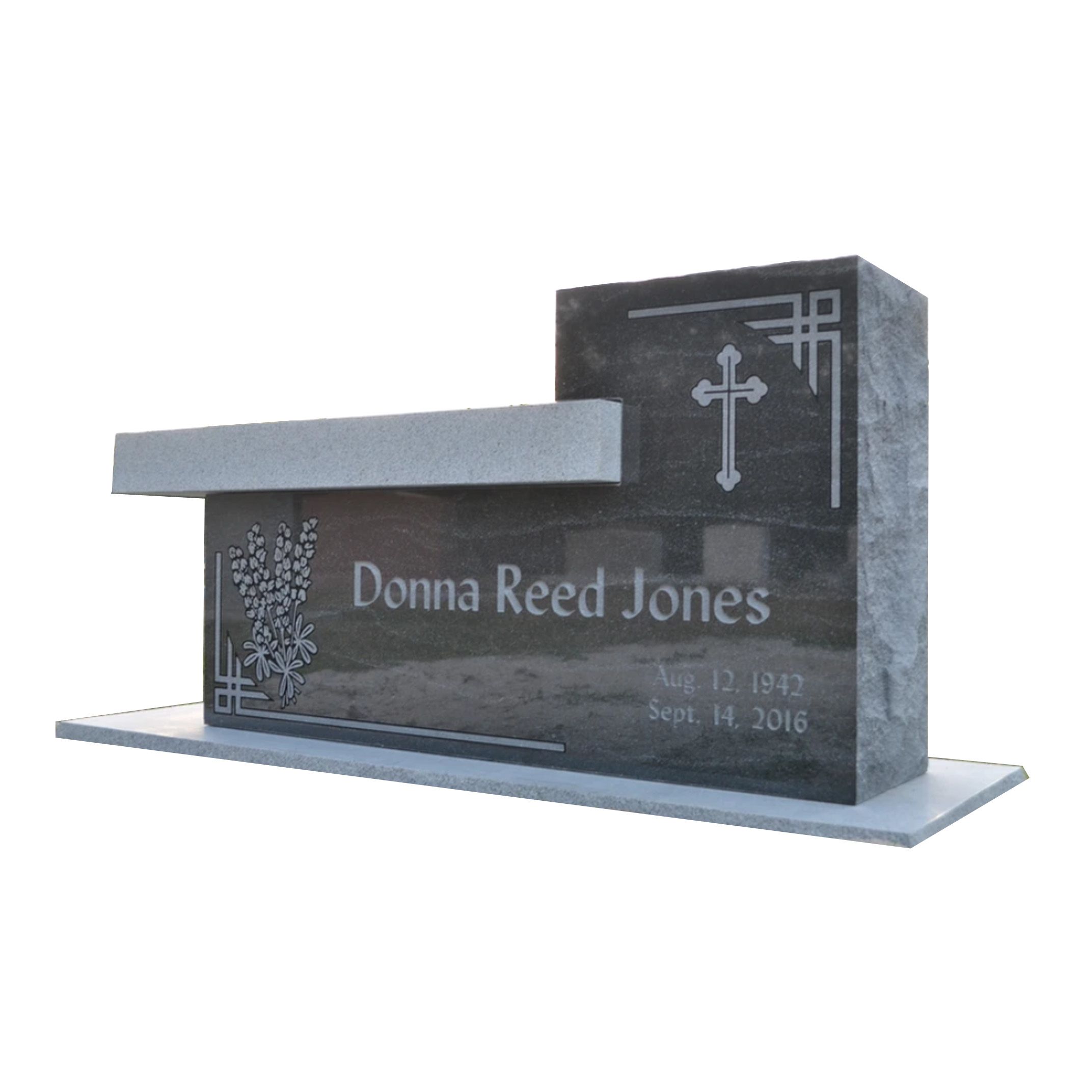 Dark Grey Granite Tombstone