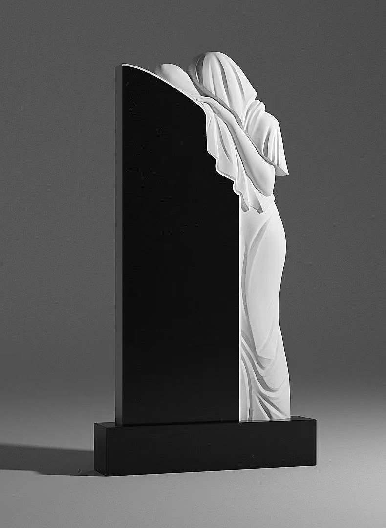 တရုတ်နိုင်ငံ Xingyan Russian Style Mourner Sculpture Commemoration Black နှင့်အဖြူရောင်ကျောက်တုံးများထွင်းထုထားသောစိတ်ပိုင်းဆိုင်ရာပဲ့တင်ရိုက်ခတ်မှုဆိုင်ရာသွေးကြောဆိုင်ရာပြန်လည်ပဲ့တင်ရိုက်ခတ်မှု
