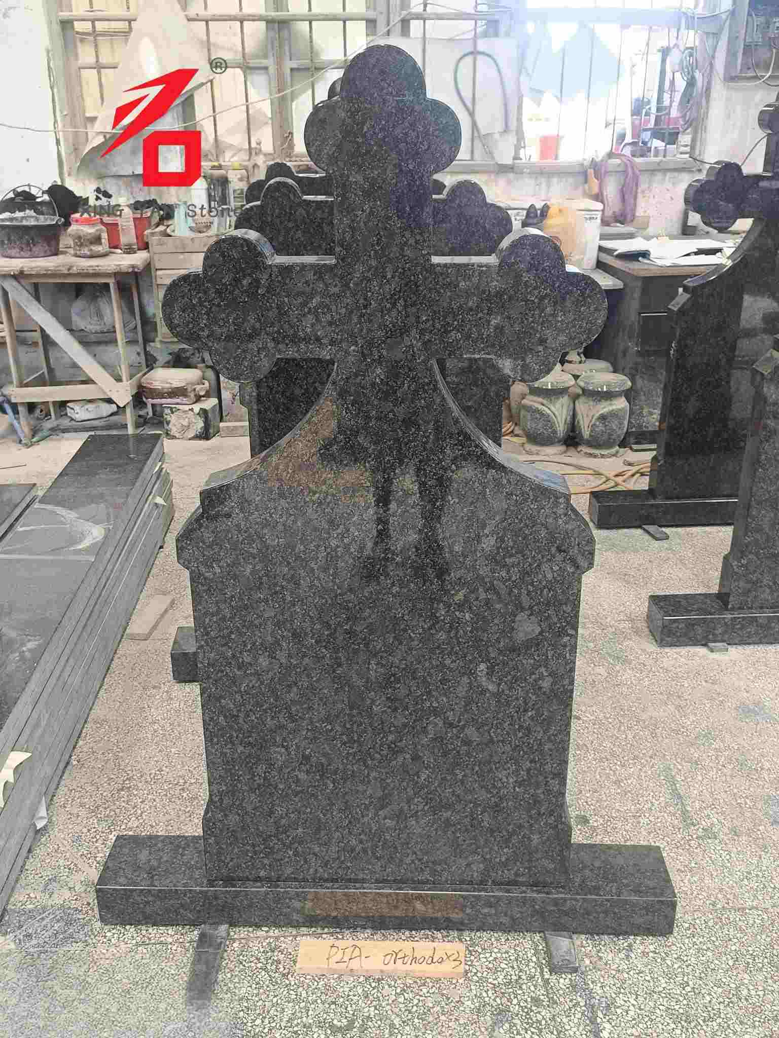 Cross-Shaped Black Granite ဘာသာရေးသင်္ချိုင်းတွင်း