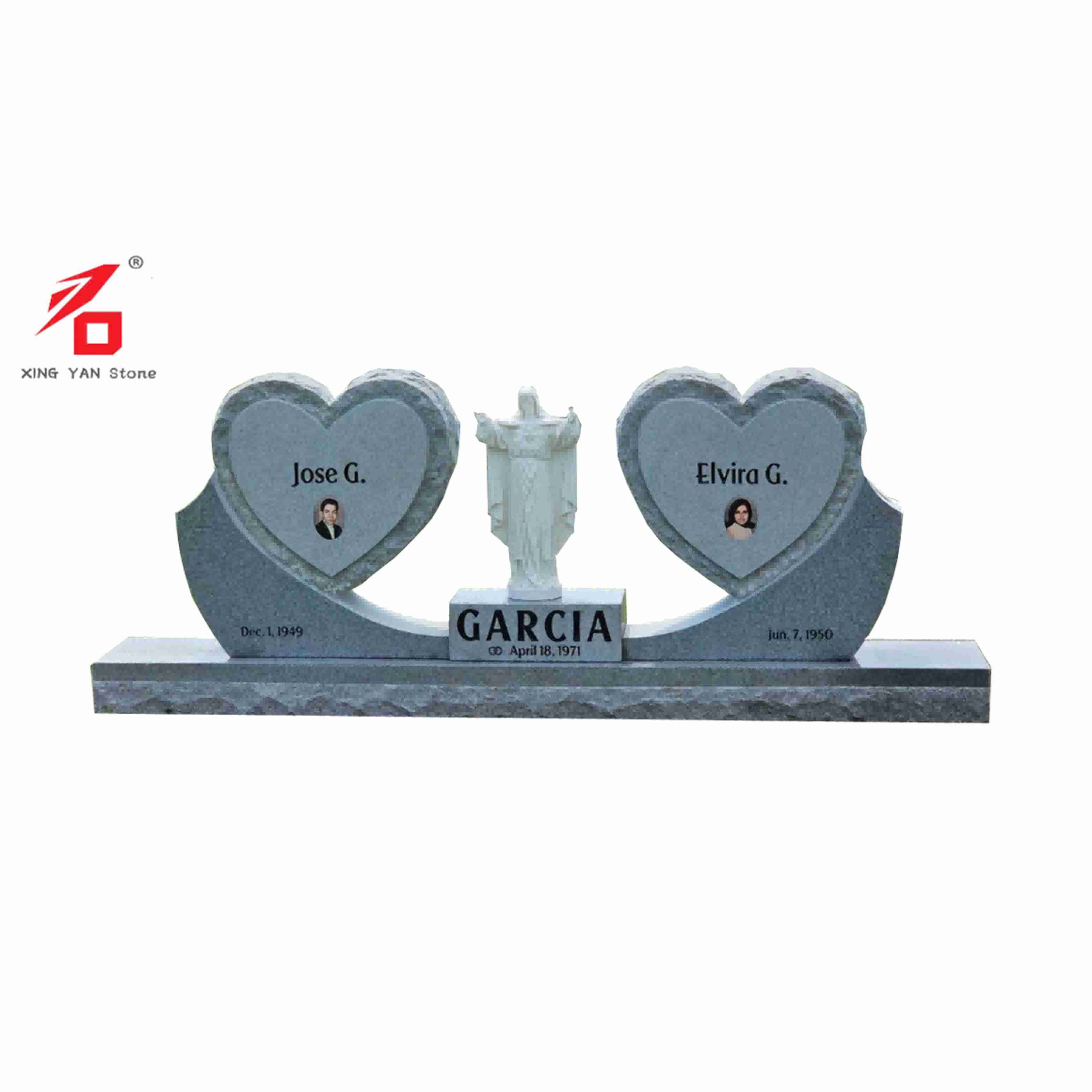 Double Hearts နှင့် Virgin Statue Tombstone