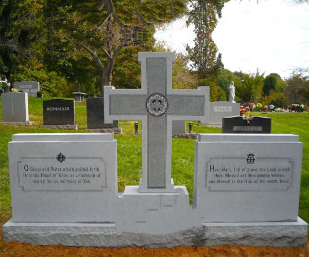 Granite Cross Integress headstone